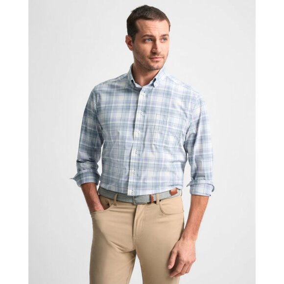 NWT GenTeal Mens Size Large Brown Gingham Performance Button Front Shirt Top NEW - Picture 2 of 4